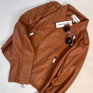 Brown Faux Leather Jacket